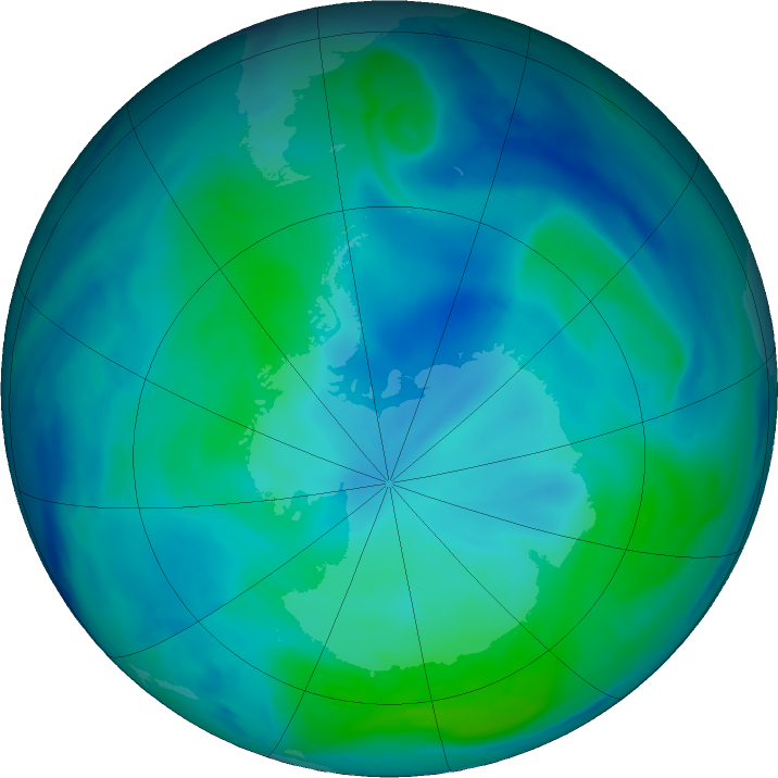 Antarctic ozone map for 18 February 2023
